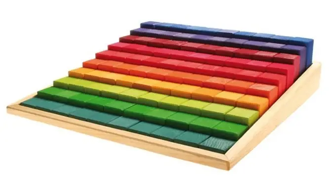 Grimm's grote houten blokkenset Trapsgewijs 100-delig, 45 x 45 Direct Verzonden