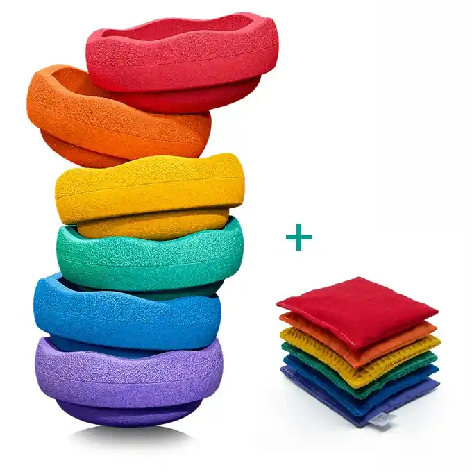 Rechtstreeks Van De Fabrikant Stapelstein rainbow set plus Pittenzakjes