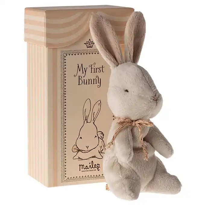 Lage Kosten Knuffel konijn in doosje, My First Bunny, Off white
