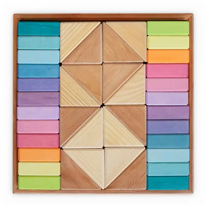 Grimm's Blokkenset 40-delig, Pastel Duo Uitverkoop