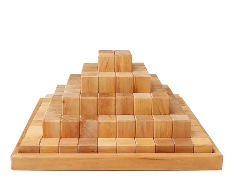 Nieuw Grimm's grote Blokkenpiramide 100-delig Groot, 45 x 45, Naturel