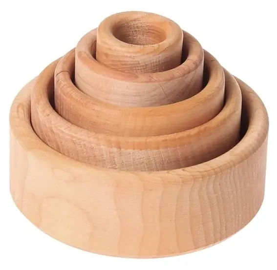 Seizoensaanbieding Grimm's houten Stapelbakjes, Naturel