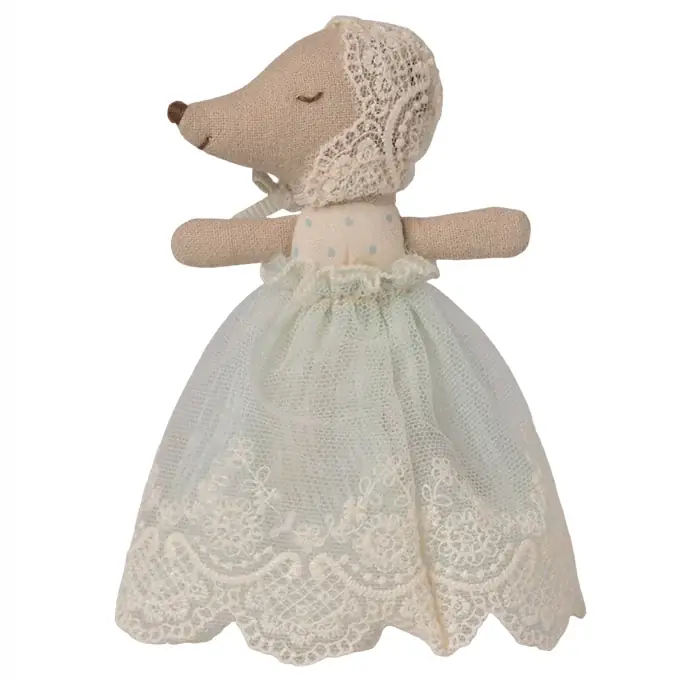 Korting Maileg Baby Muis Mint, Mouse in gown - Mint