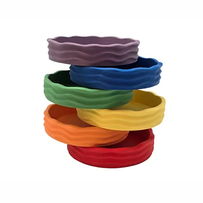 Grennn 'Wave' Regenboogbakjes set 6 stuks Hoge Kwaliteit