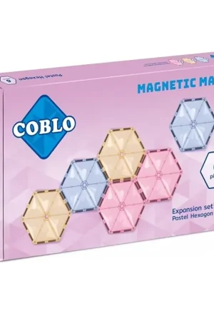 Coblo magnetische tegels hexagon pastel 6 stuks Tijdelijk Beschikbaar