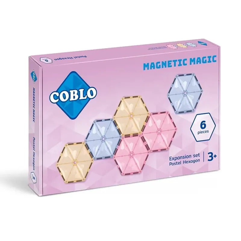 Coblo magnetische tegels hexagon pastel 6 stuks Tijdelijk Beschikbaar