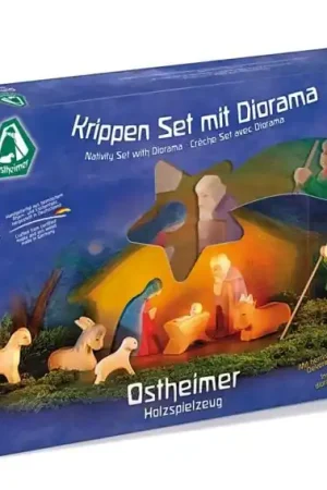 Express Levering Ostheimer Houten Kerststal 11-delig met diorama