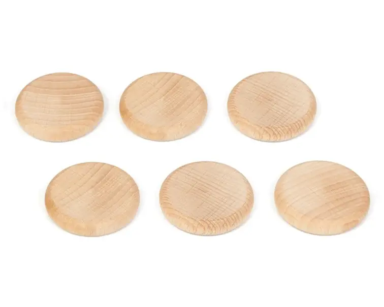 Laatste Kans Grapat 6 houten Munten, Naturel