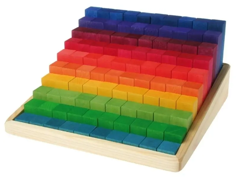 Rechtstreeks Van De Fabrikant Grimm's houten blokkenset Trapsgewijs 100-delig, 22,5 x 22,5