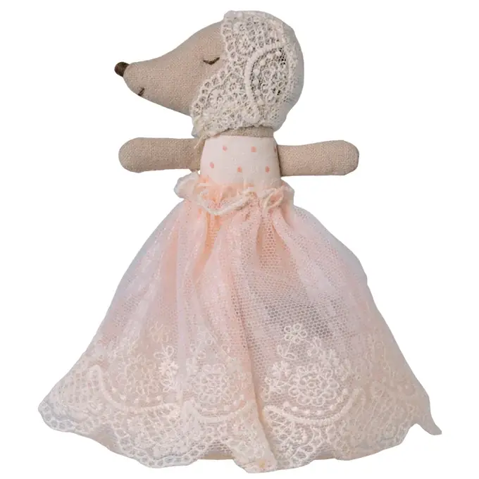 Maileg Baby Muis Roze, Mouse in gown - Powder Shop Nu