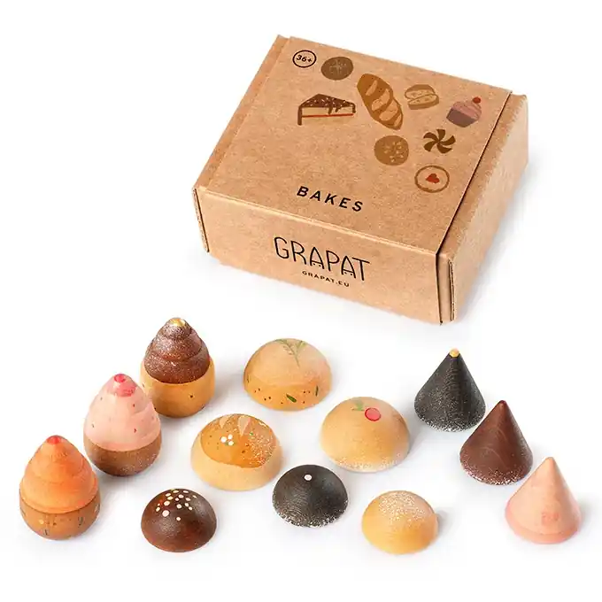 Betaalbaar Grapat Houten Gebakjes, Bakes, 12 stuks