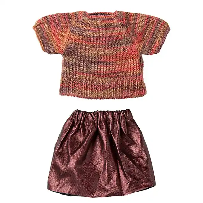 Op = Op Maileg Rokje en gebreide trui -Skirt and Knitted blouse - moeder muis