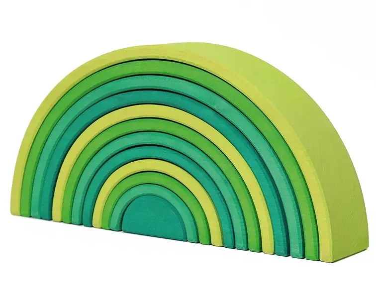 Actieprijs Grimm's houten Regenboog 12-delig, Weidegroen