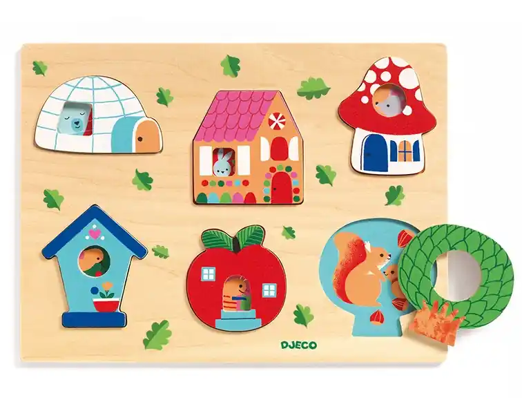 Laatste Versie Djeco Houten Reliëfpuzzel, Coucou-House