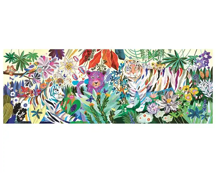 Flitsaanbieding Djeco Puzzel 'Rainbow Tigers', 1000 st, 97x33 cm