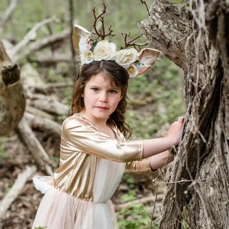 Shop Nu Great Pretenders, Jurk Hertje met haarband, Woodland Deer Dress, 7-8 jaar