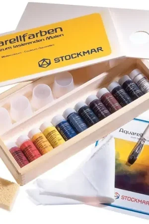 Stockmar Aquarelverf 12 kleuren a 20ml in houten kist. Flitsaanbieding