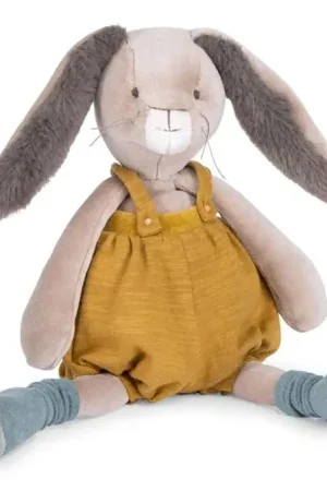 Gratis Retour Moulin Roty Knuffel Konijn Oker 38cm, 'Trois Petits Lapins'