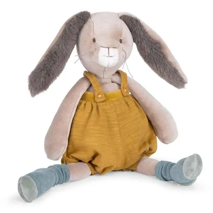 Gratis Retour Moulin Roty Knuffel Konijn Oker 38cm, 'Trois Petits Lapins'
