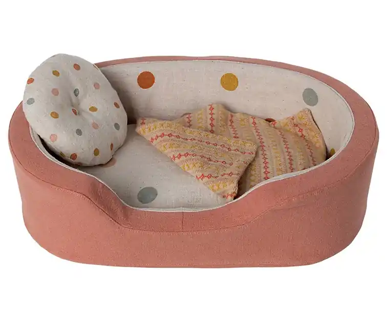 Maileg Knuffel Hondenmand, Dog basket - Coral Seizoensaanbieding