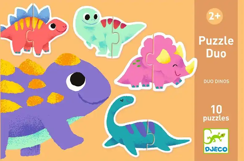 Alleen Vandaag Djeco Duo Puzzels, Dino's, 10 x 2