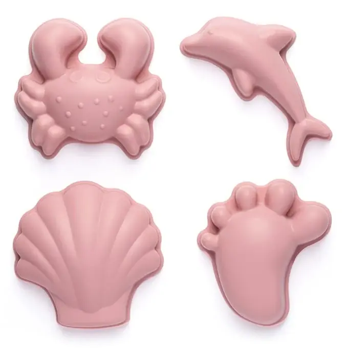 Scrunch zandvormpjes, 4 stuks, Oudroze Premium