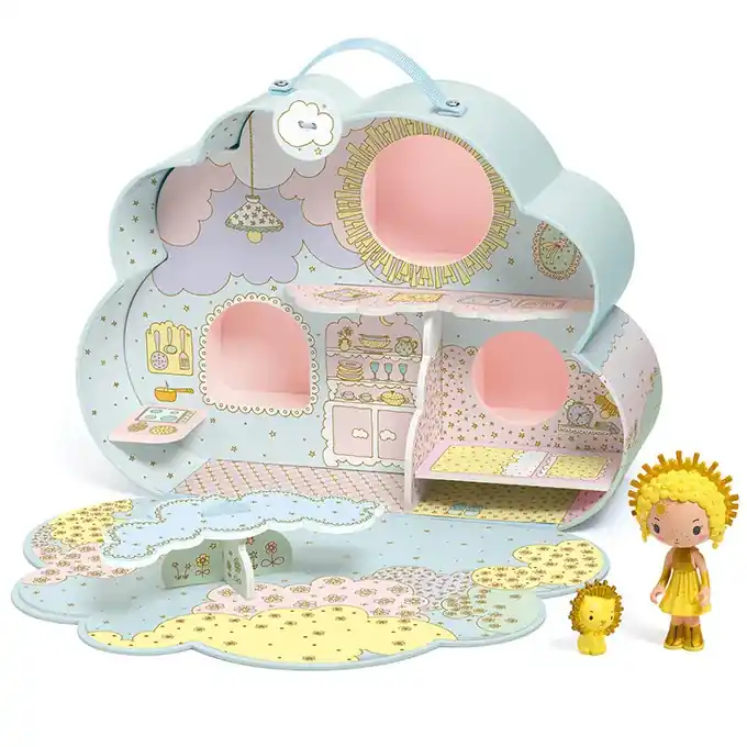 Laatste Kans Djeco Tinyly draagbaar poppenhuisje, Maison de Sunny & Mia
