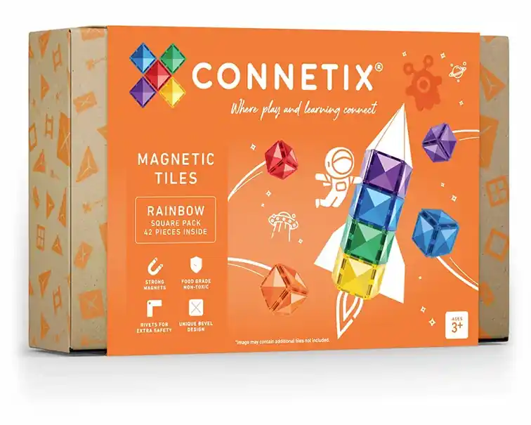 Speciale Aanbieding CONNETIX magnetische tegels regenboog - Square pack - 42 stuks