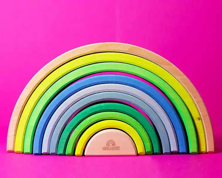 Grimm's houten Regenboog Neon Groen, 10-delig Lage Kosten