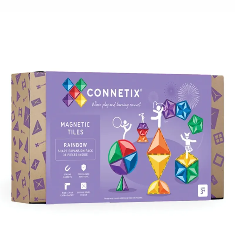 Goedkoop CONNETIX magnetische tegels rainbow - Shape Expansion pack - 36 stuks