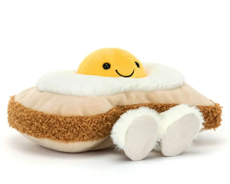 Jellycat Knuffel Ei op Toast, Amuseables Egglantine Egg on Toast, 16cm Merkproduct