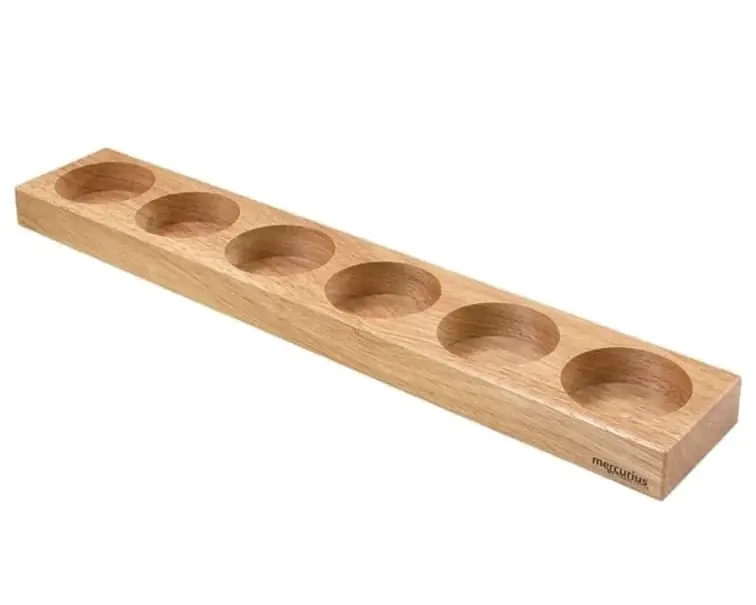 Houten houder voor 6 glazen schaaltjes, diam. 6 cm Shop Nu