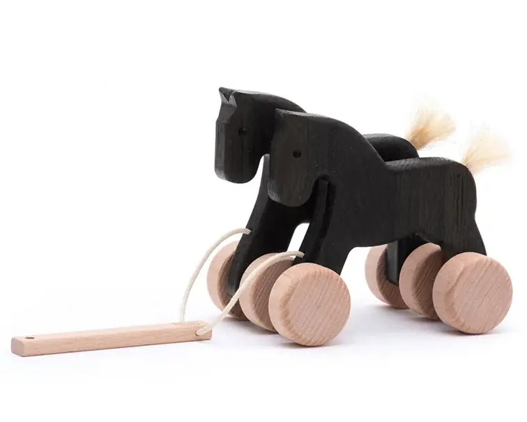 Korting Bajo Houten trekdier, springende paarden, zwart