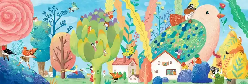 Djeco Puzzel 'Miss Birdy', 350 st, 97x33 cm Koop Vandaag