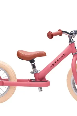 Trybike Steel loopfiets vintage mat roze Premium