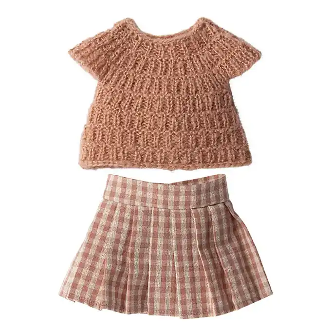 Maileg Kledingset voor konijn Size 3, Knitted shirt and skirt Betrouwbaar