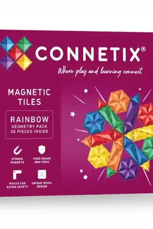 Beperkte Voorraad CONNETIX magnetische tegels rainbow - Geometry pack - 30 stuks