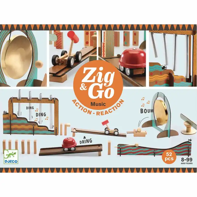 Bestseller Djeco Zig & Go, Actie-Reactie-Baan, Muziek, 52-delig