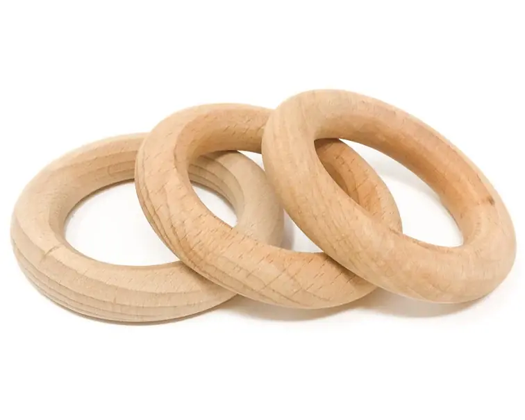 Seizoensaanbieding Grapat 3 houten Ringen, Naturel, 8cm