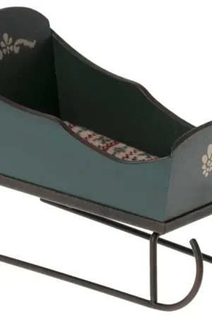 Aanbieding Maileg Slee voor muizen, Sleigh Mouse Green, 12cm