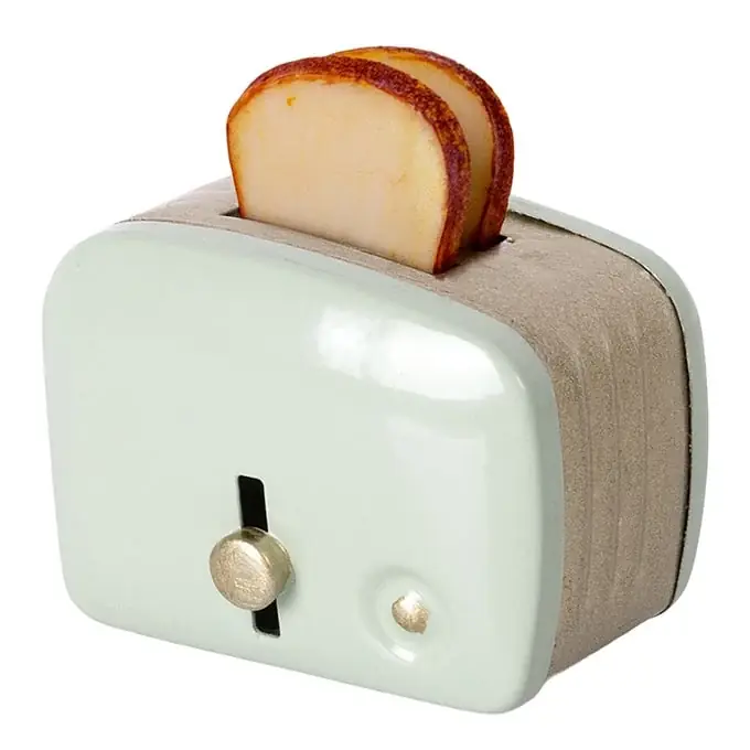 Maileg metalen Broodrooster, Miniature Toaster & Bread, 4 cm, Mint Actieprijs