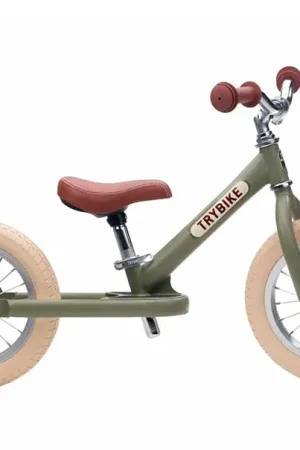 Trybike Steel loopfiets vintage Mat groen Direct Beschikbaar
