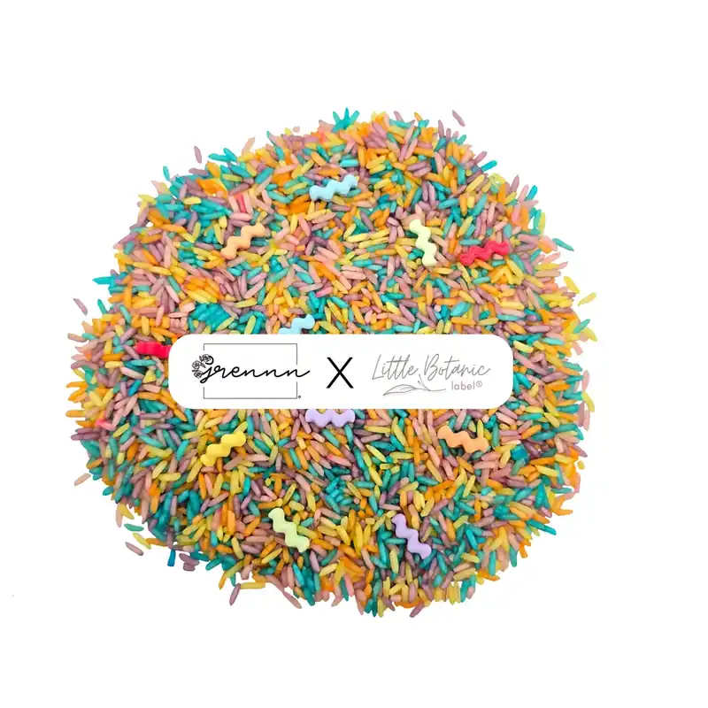Hoge Kwaliteit Grennn Speelrijst 'Wave' regenboog Pastel 750 gram