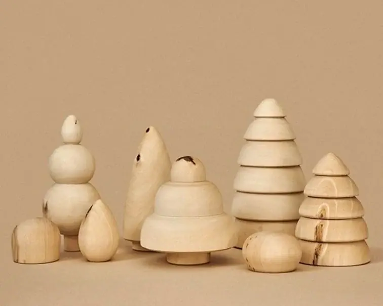 Lage Prijs Raduga Grëz Houten Bomen Set, Forest Set Natural, 8-delig