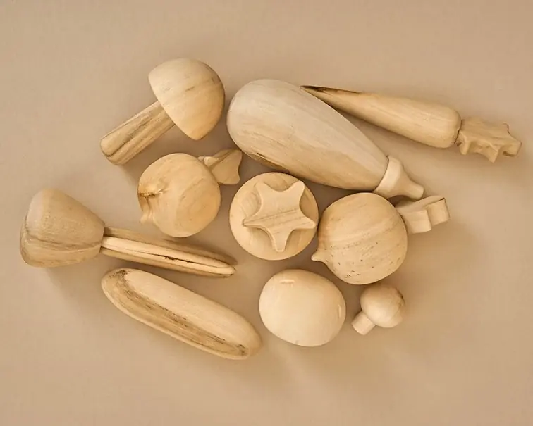Raduga Grëz Houten Groenten Set Naturel, 10-delig Weekendaanbieding