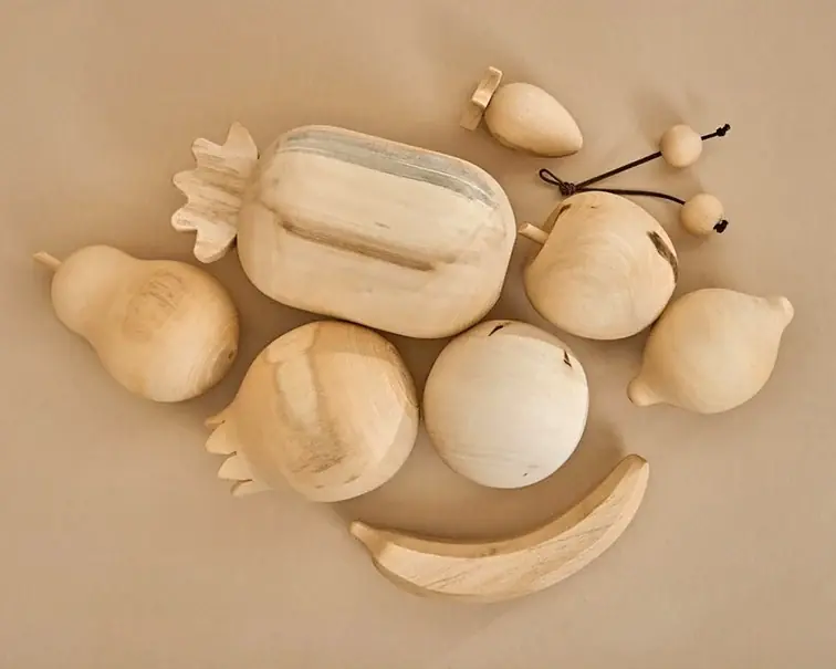 Raduga Grëz Houten Fruit Set Naturel, 9-delig Weekendaanbieding