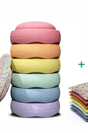 Veilige Betaling Stapelstein Pastel Voordeelbundel met Balance board en Pittenzakjes