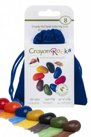 Gecertificeerd Crayon Rocks, 8 kleuren in fluwelen zakje