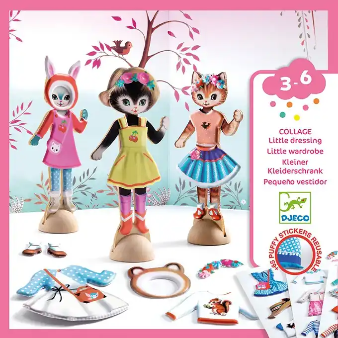 Djeco Knutselset Aankleedpoppen Poezen Little Wardrobe 3+ Betaalbaar