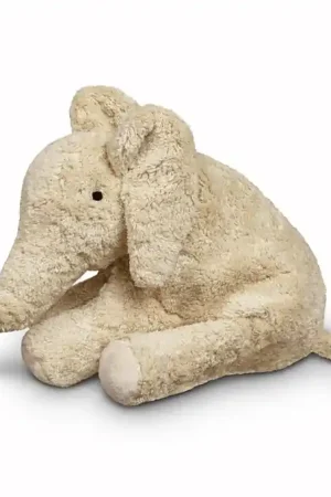 Senger Knuffel met warmtekussen, Olifant Linen/Off White Klein Direct Verzonden